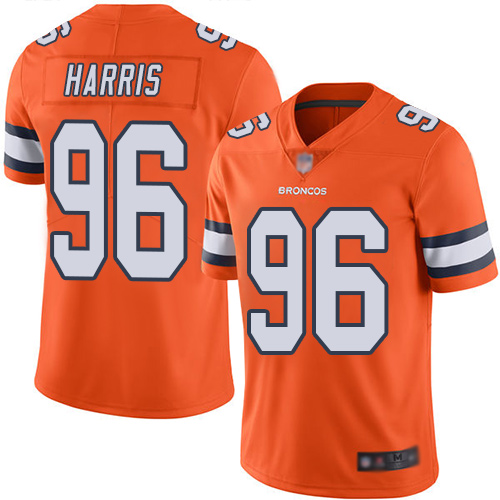 Men Denver Broncos 96 Shelby Harris Limited Orange Rush Vapor Untouchable Football NFL Jersey